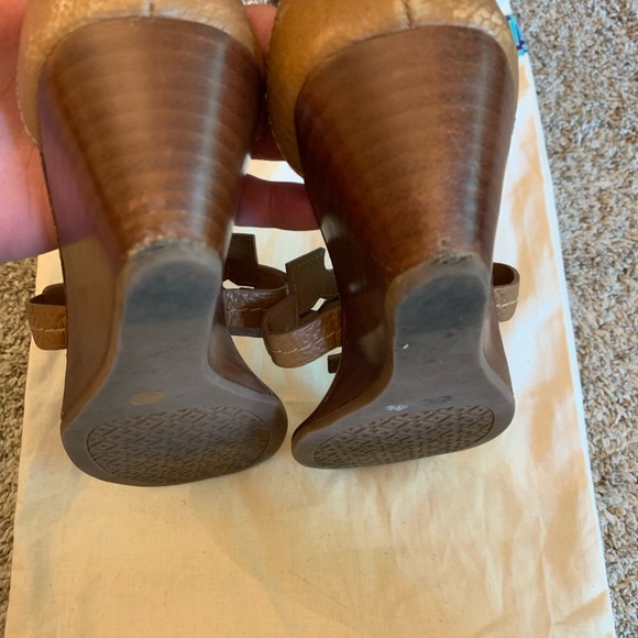 Tory Burch Chandler Wedge Sandals Tan 8.5M - Picture 4 of 7